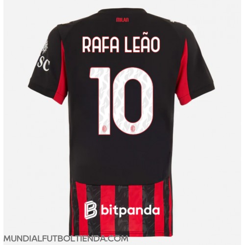 Camiseta AC Milan Rafael Leao #10 Primera Equipación Replica 2025-26 para mujer mangas cortas